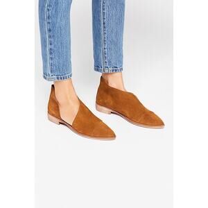 Free People Tan Brown Cutout Pointed Toe Royale Flat - 39